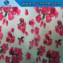 H22068 Flower stained static decorative glass film