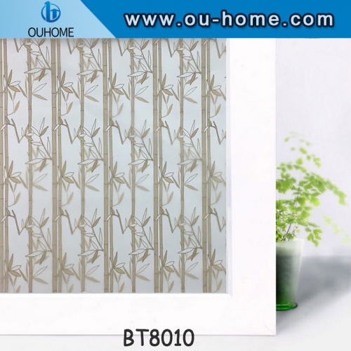 Bamboo Design Self Adhesive Stained Frosted Vinyl Privacy Window Film