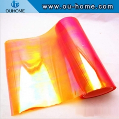 BT213 Pvc transparent composite orange rainbow film